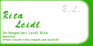 rita leidl business card